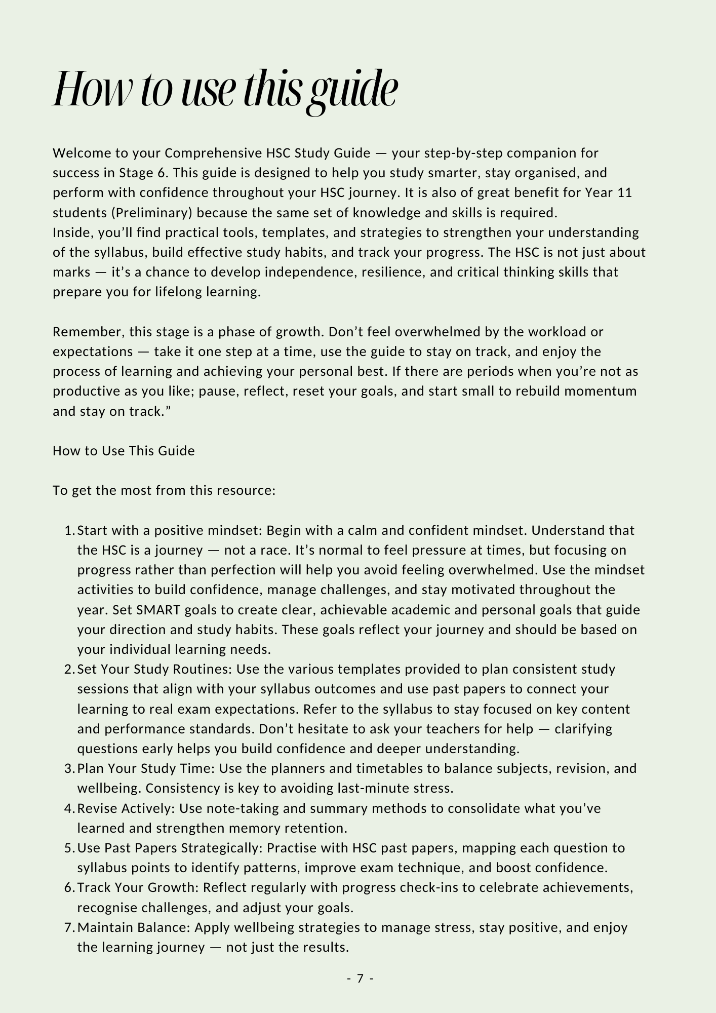 The Comprehensive HSC Study Guide