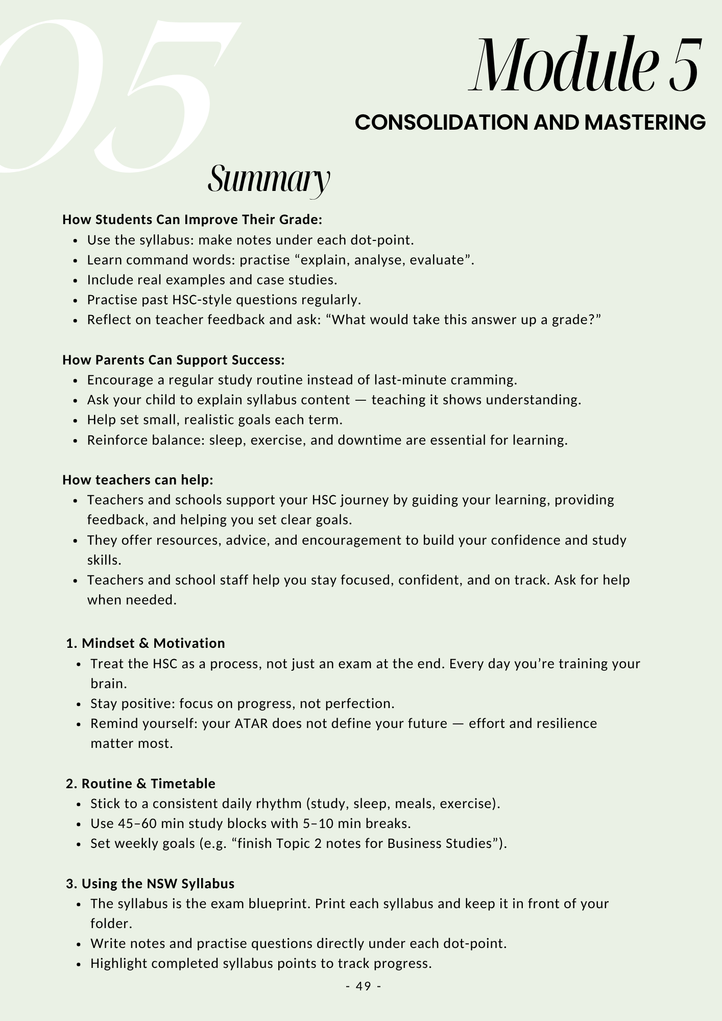 The Comprehensive HSC Study Guide