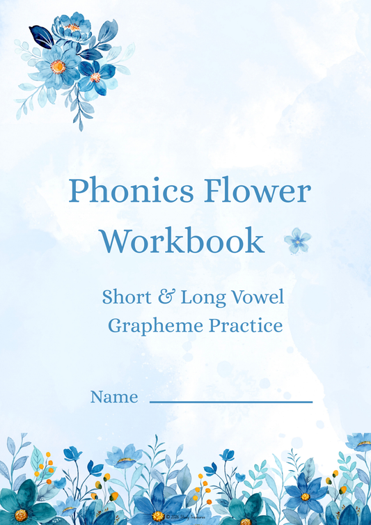 Phonics Flower Workbook | Short & Long Vowel Grapheme Practice Resource