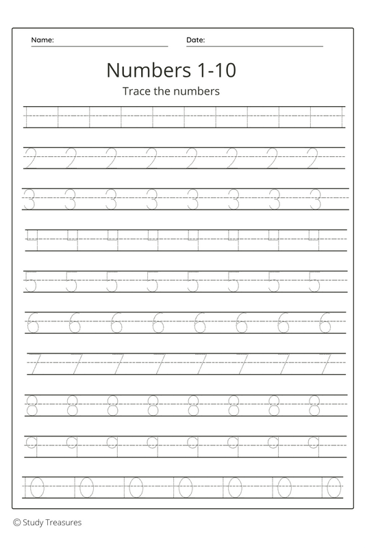 Free Number Tracing Worksheet
