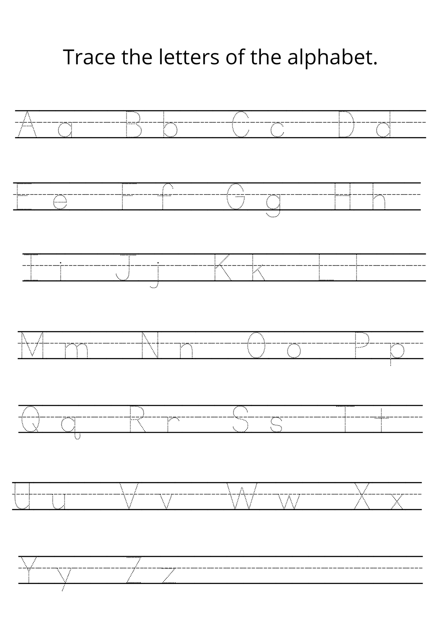 Free Alphabet Tracing Worksheet