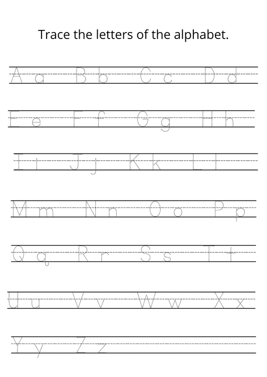 Free Alphabet Tracing Worksheet